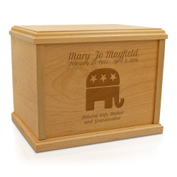 Republican Elephant Cremation Urn - Signature Alder