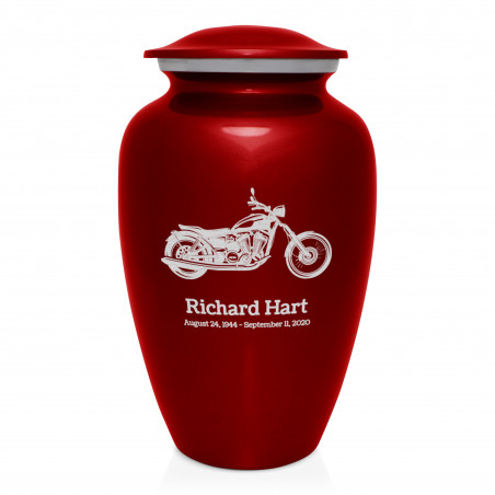 Motorcycle Cremation Urn - Ruby Red