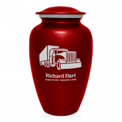 Semi Truck Cremation Urn - Ruby Red