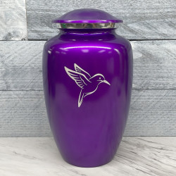 Customer Gallery - Hummingbird Cremation Urn - Purple Luster