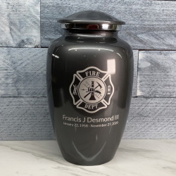 Customer Gallery - Firefighter Cremation Urn - Gunmetal Gray