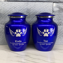 Customer Gallery - Small Angel Wings Pet Cremation Urn - Midnight Blue