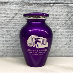 Customer Gallery - Semi Truck Keepsake Urn - Purple Luster